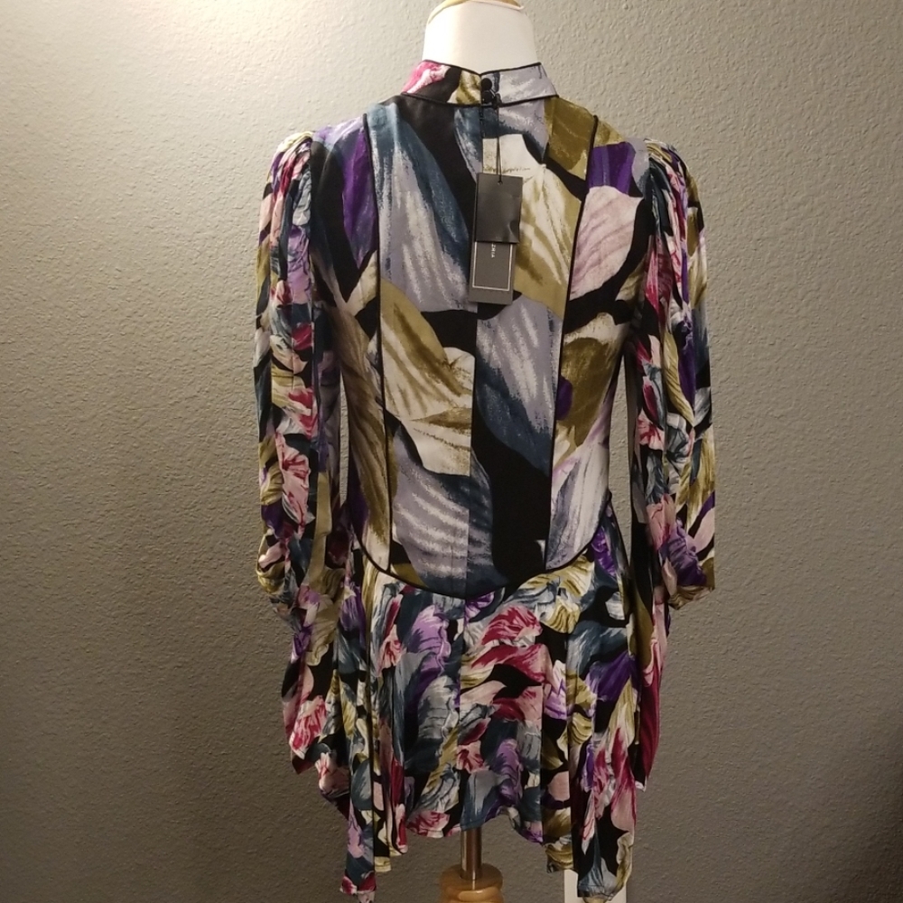 BCBG Asymmetrical Floral Blouse NWT - Picture 3 of 6